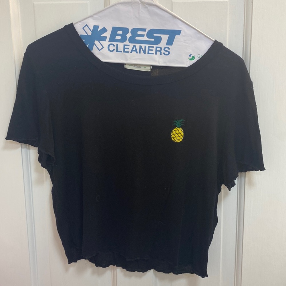 Target Small Black Shirt with Embroidered Pineapple